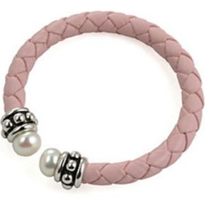 Freshwater Pearl Honora Pink Leather Cuff Bracelet